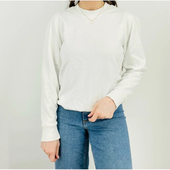 Nation LTD Crewneck Sweatshirt with Shoulder White Size S - Picture 1 of 9
